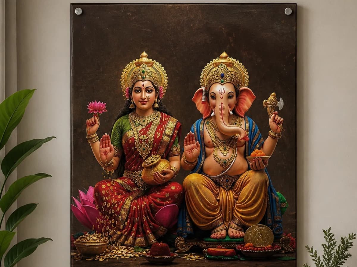 Ganesh with Lakshmi Ji Acrylic Photo Frame | HD Quality